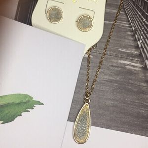 IVORY DRUZY NECKLACE WITH EARRINGS